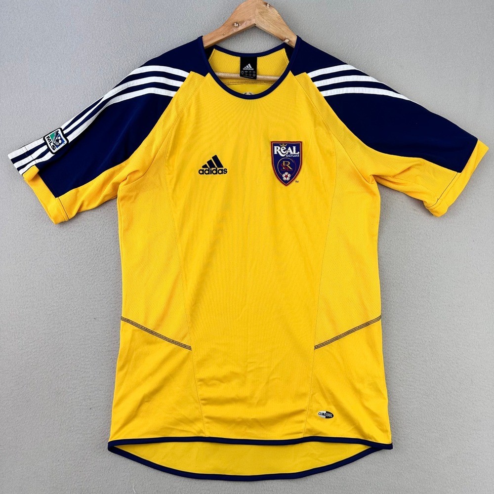 VTG Real Salt Lake adidas Soccer Jersey Mens Small 2005/06 Yellow Short Sleeve